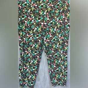 Neon skull workout leggings